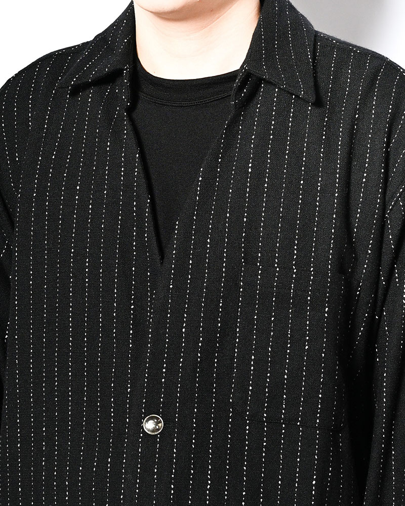 ONE BUTTON SHIRT -BLACK-