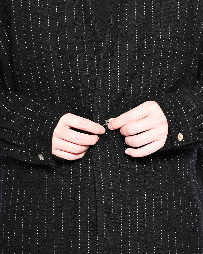 ONE BUTTON SHIRT -BLACK-