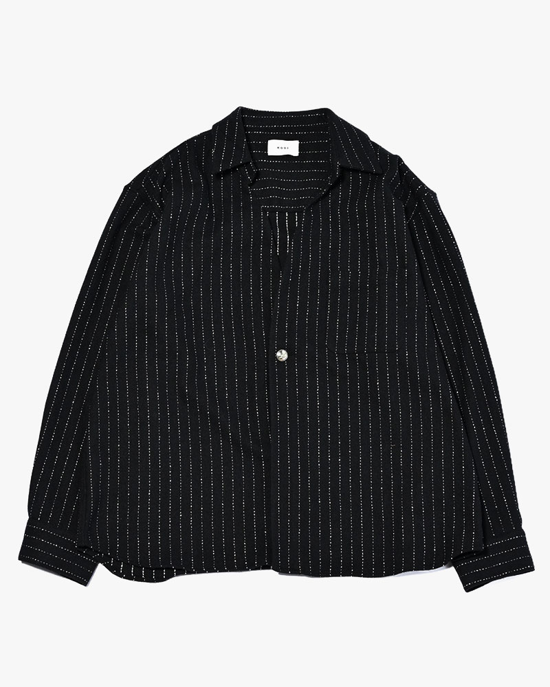 ONE BUTTON SHIRT -BLACK-