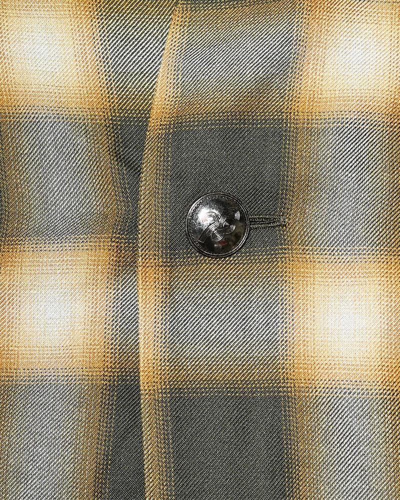 ONE BUTTON SHIRT RAYON OMBRE CHECK -GREEN-