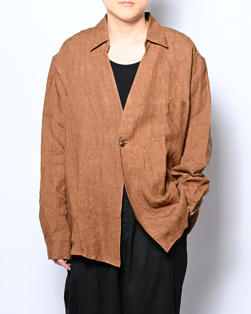 ONE BUTTON SHIRT -柿渋染-