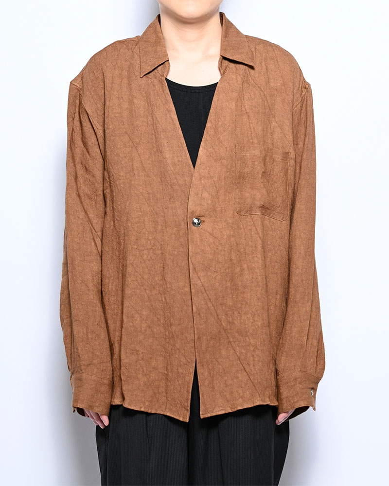 ONE BUTTON SHIRT -柿渋染-