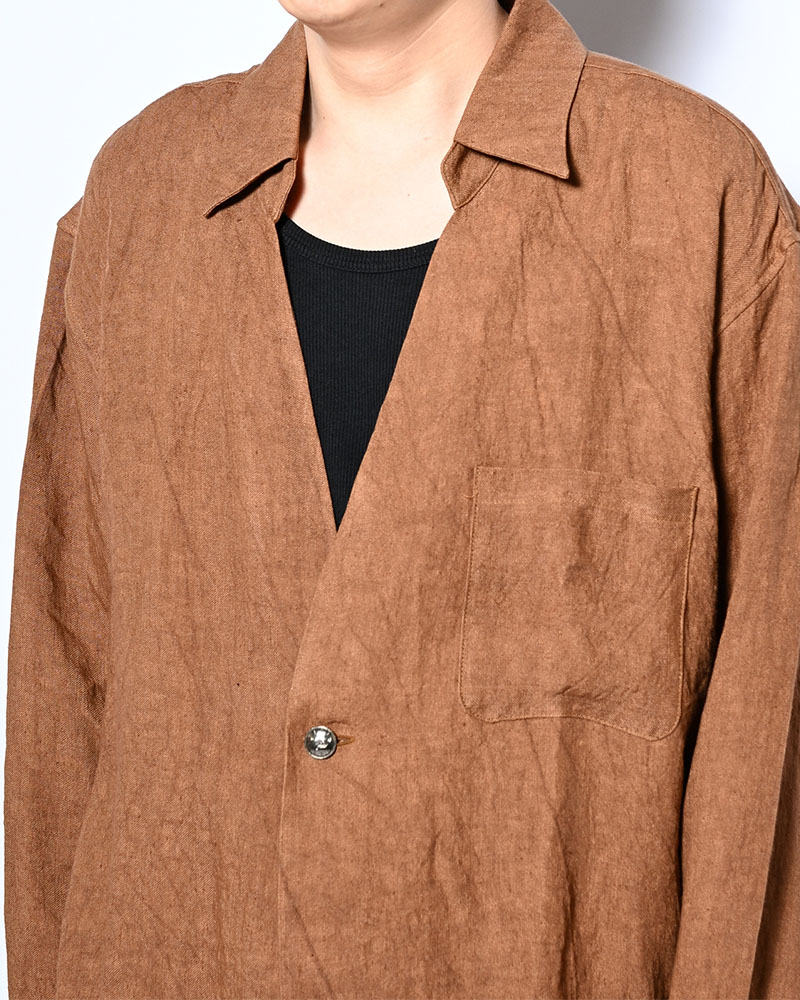 ONE BUTTON SHIRT -柿渋染-