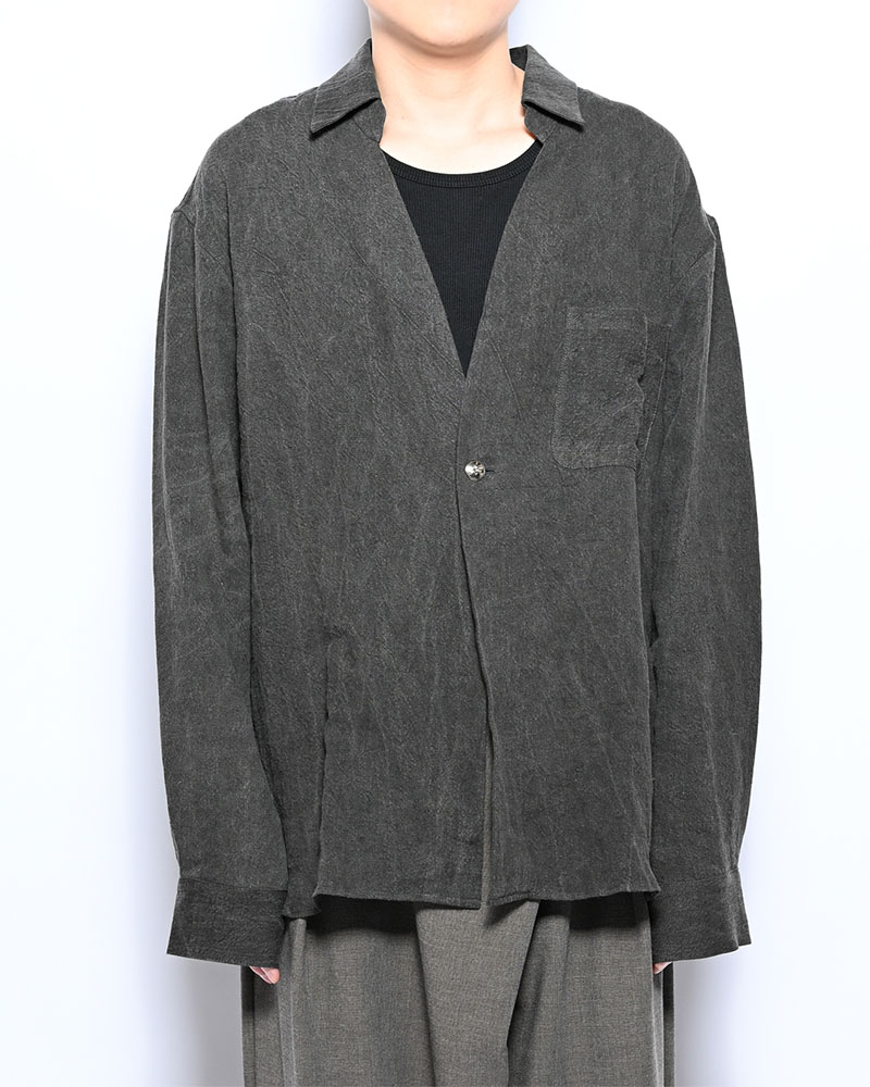 ONE BUTTON SHIRT -炭染-
