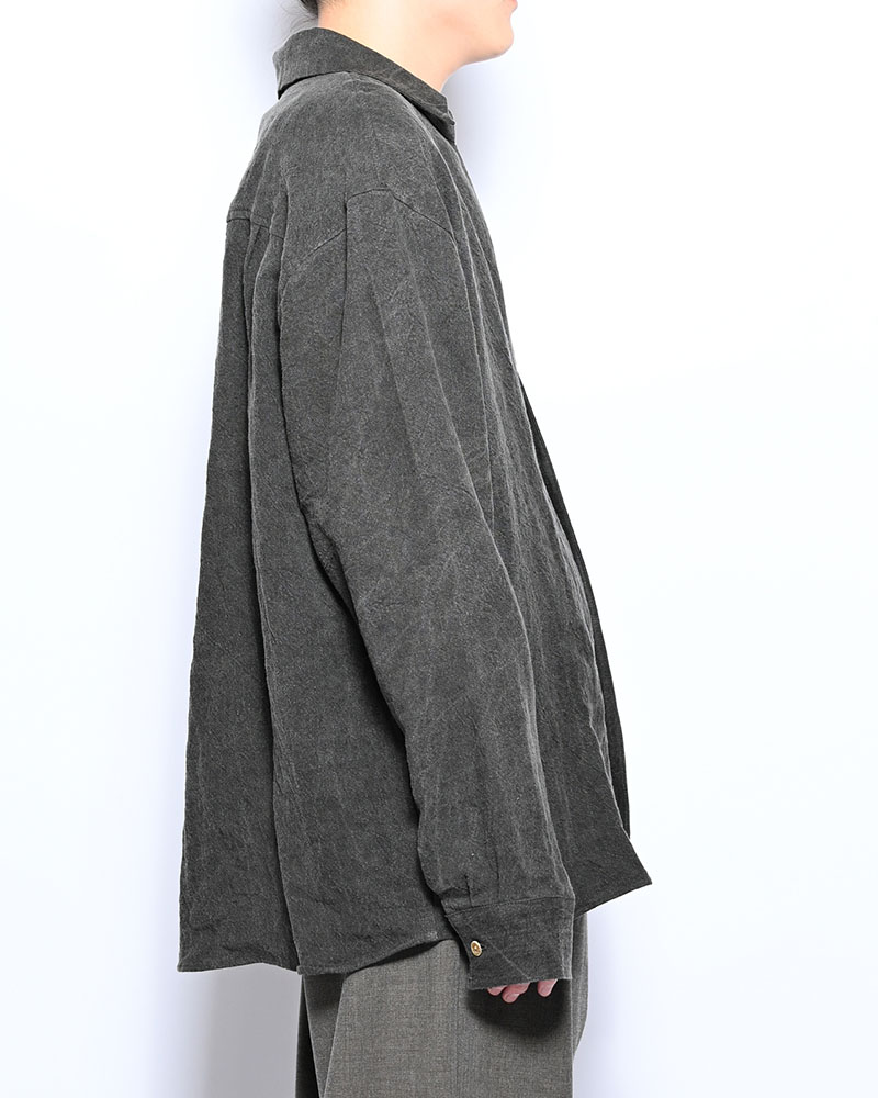 ONE BUTTON SHIRT -炭染-