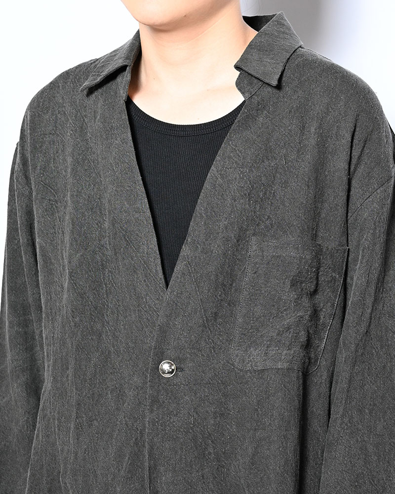 ONE BUTTON SHIRT -炭染-