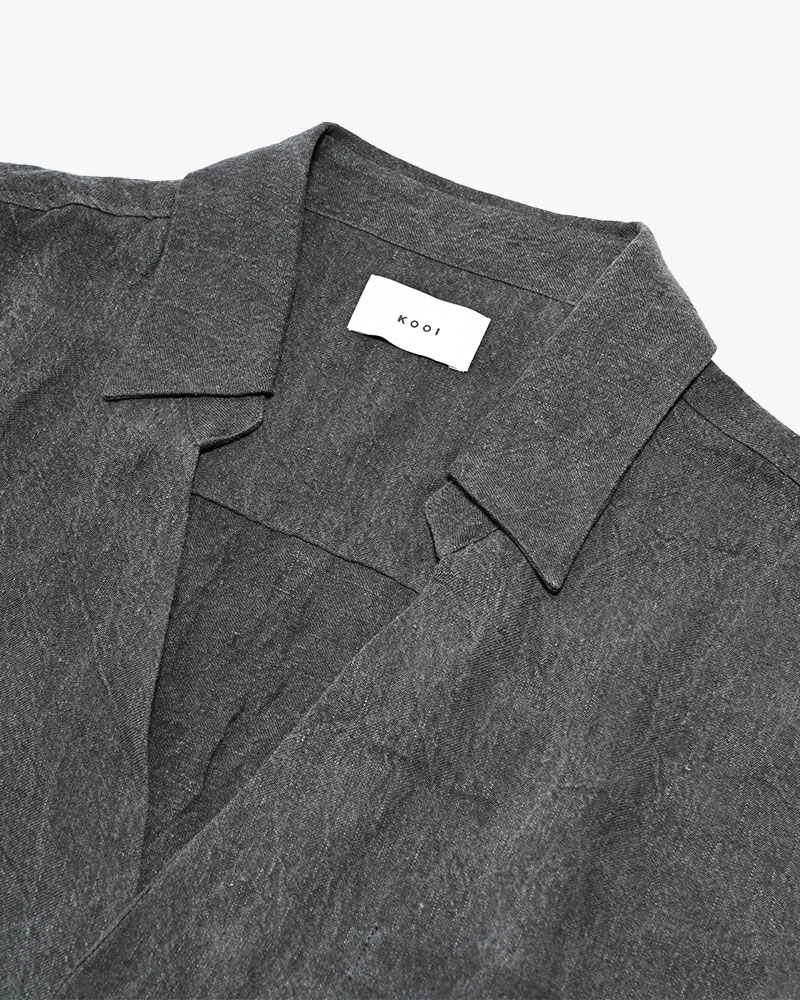 ONE BUTTON SHIRT -炭染-