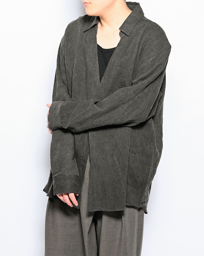 ONE BUTTON SHIRT -炭染-