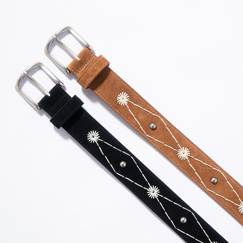 STITCH WORK SUEDE BELT -2.COLOR-