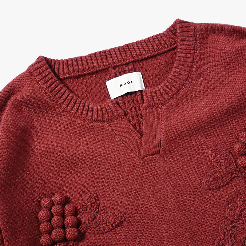 DECORATIVE FLOWER KNIT -3.COLOR-