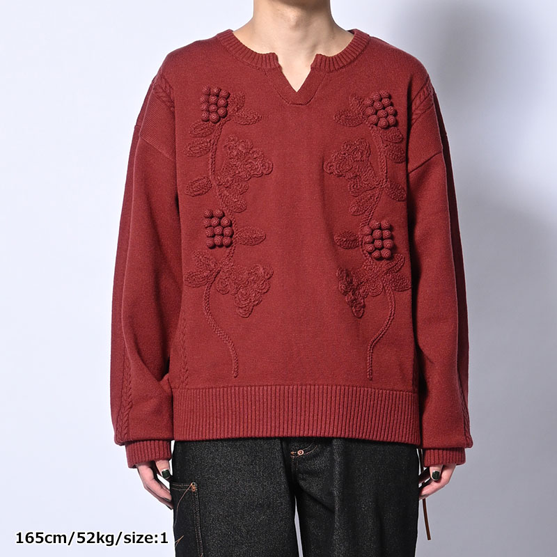 DECORATIVE FLOWER KNIT -3.COLOR-