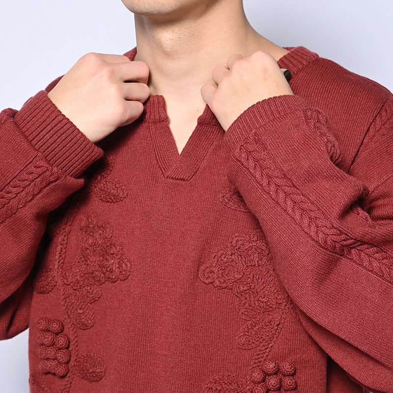 DECORATIVE FLOWER KNIT -3.COLOR-