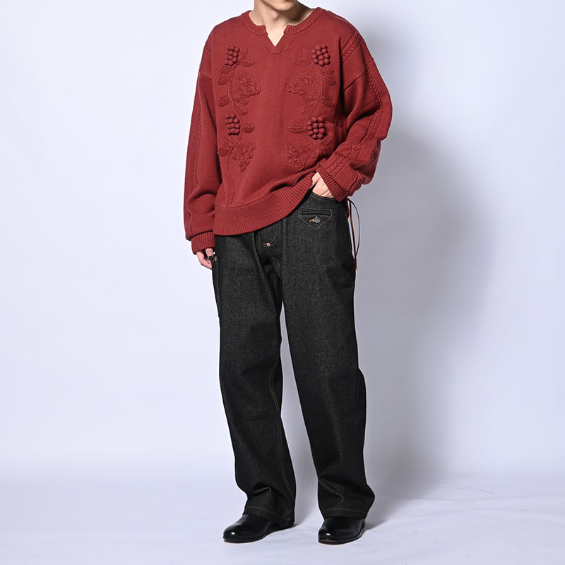 DECORATIVE FLOWER KNIT -3.COLOR-