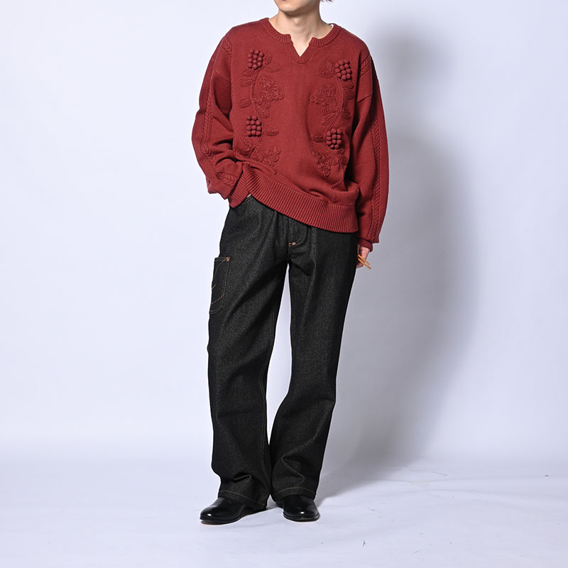 DECORATIVE FLOWER KNIT -3.COLOR-