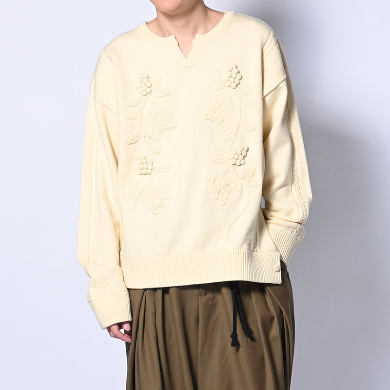 DECORATIVE FLOWER KNIT -3.COLOR-