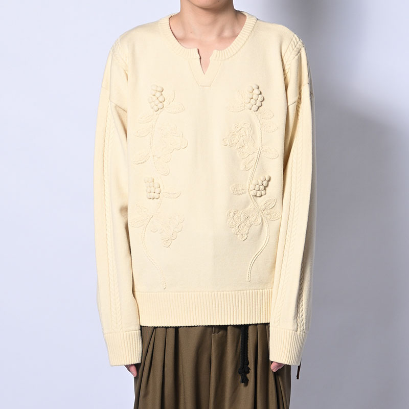 DECORATIVE FLOWER KNIT -3.COLOR-