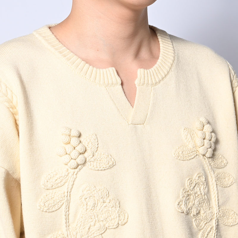 DECORATIVE FLOWER KNIT -3.COLOR-
