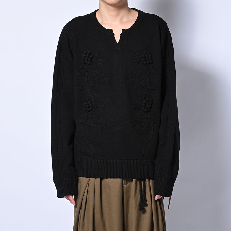 DECORATIVE FLOWER KNIT -3.COLOR-