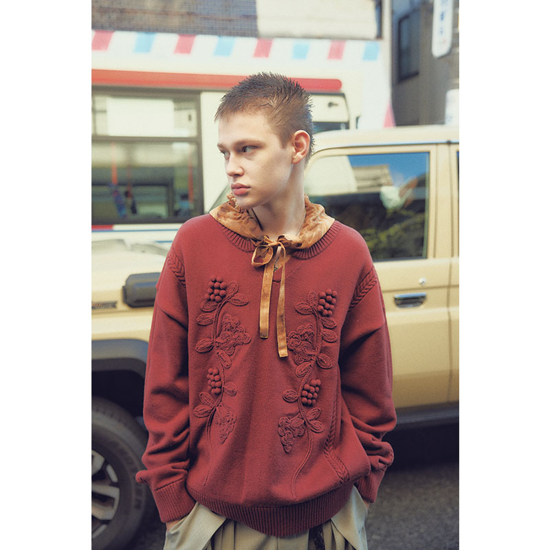 DECORATIVE FLOWER KNIT -3.COLOR-