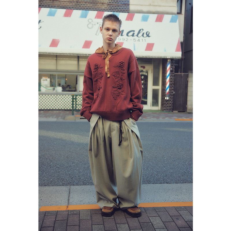 DECORATIVE FLOWER KNIT -3.COLOR-