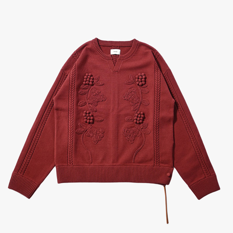 DECORATIVE FLOWER KNIT -3.COLOR-