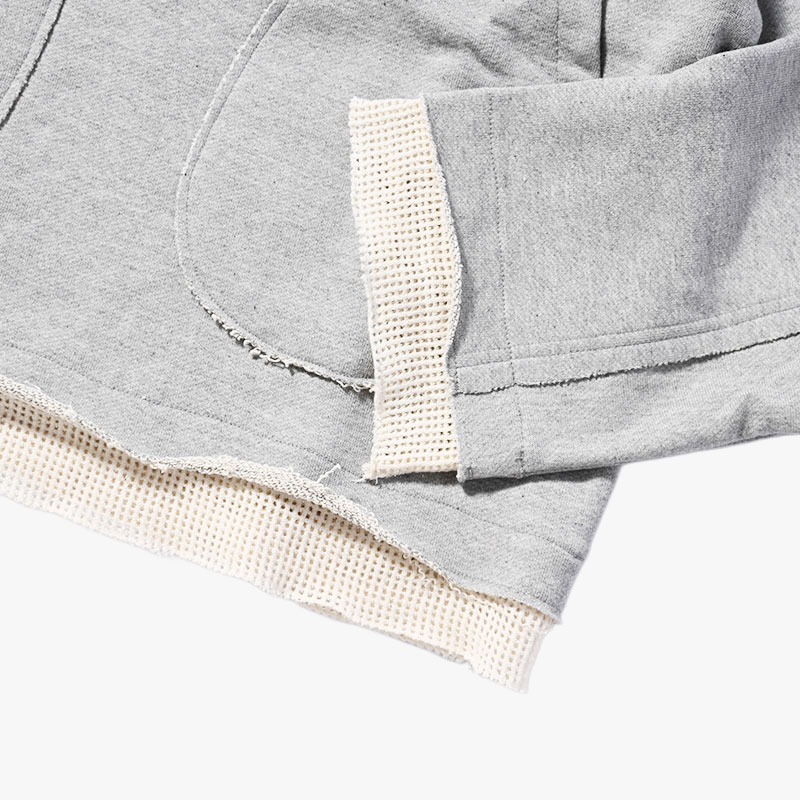 MESH LAYER LACE UP HOODIE -2.COLOR-