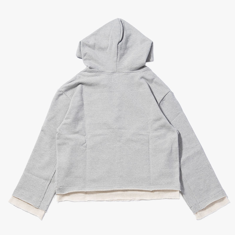 MESH LAYER LACE UP HOODIE -2.COLOR-