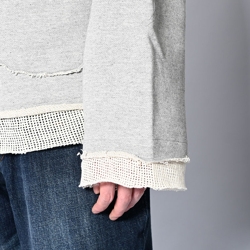 MESH LAYER LACE UP HOODIE -2.COLOR-
