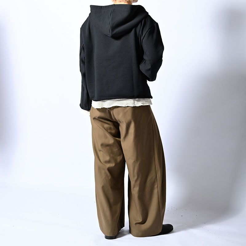 MESH LAYER LACE UP HOODIE -2.COLOR-