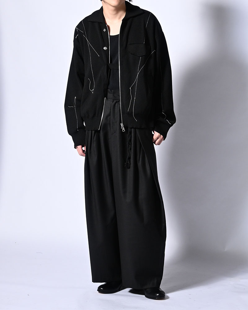 5 TUCK PANTS -BLACK-