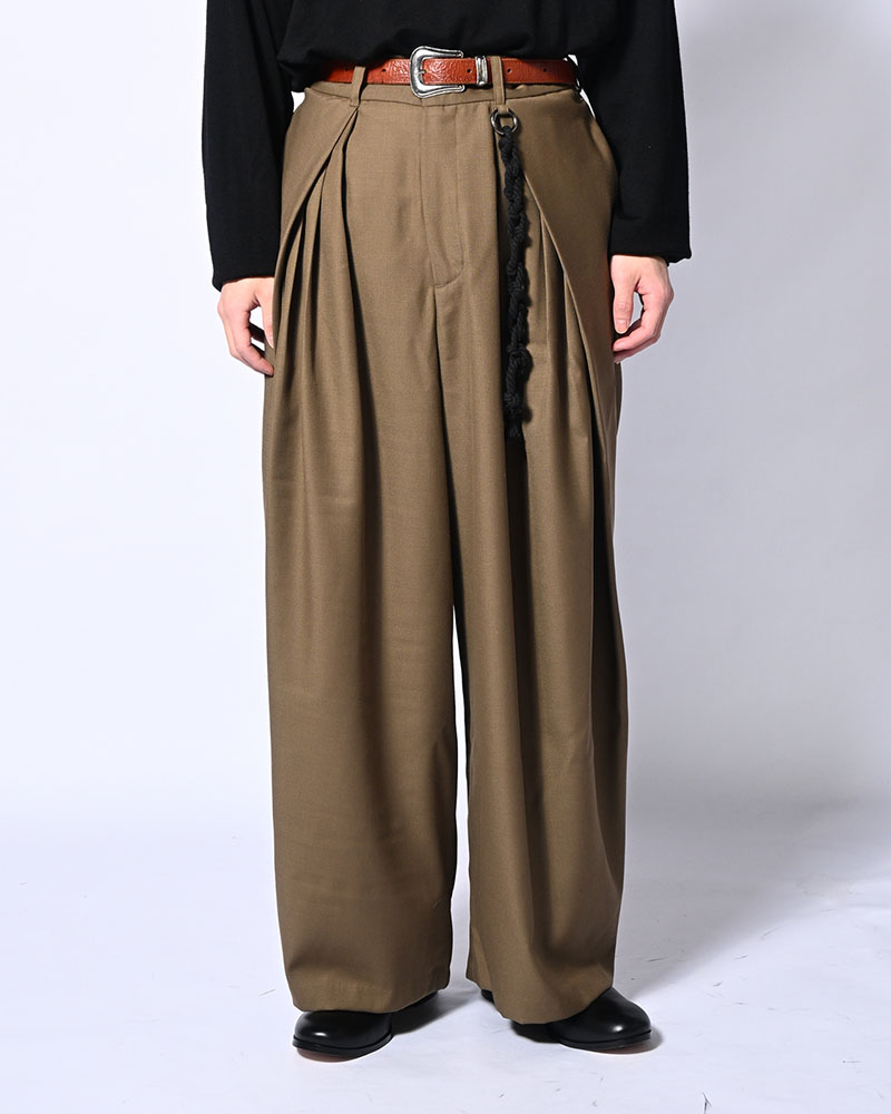 5 TUCK PANTS -KHAKI-
