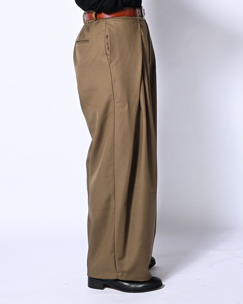 5 TUCK PANTS -KHAKI-