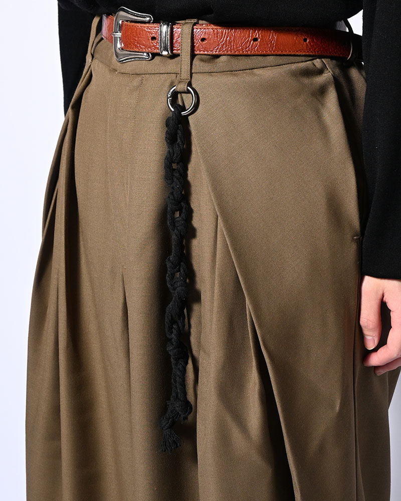5 TUCK PANTS -KHAKI-