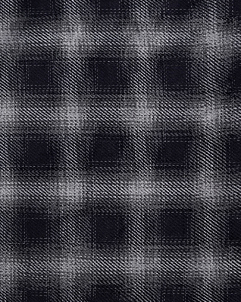INDIGO CHECK WESTERN SHIRTS -BLACK-
