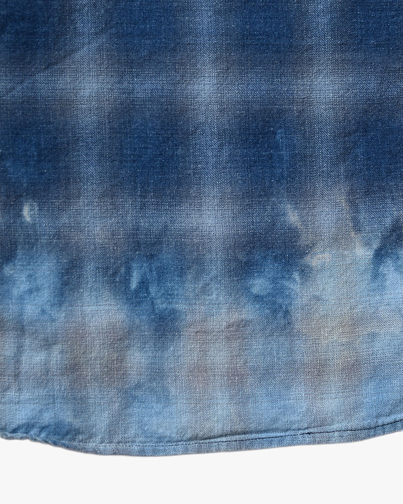 INDIGO CHECK WESTERN SHIRTS -BLUE-