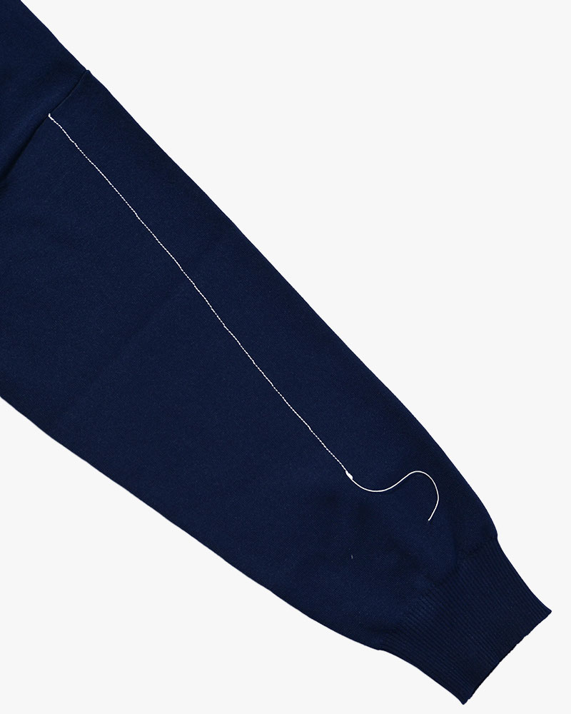 STITCH KNIT BLOUSON -NAVY-