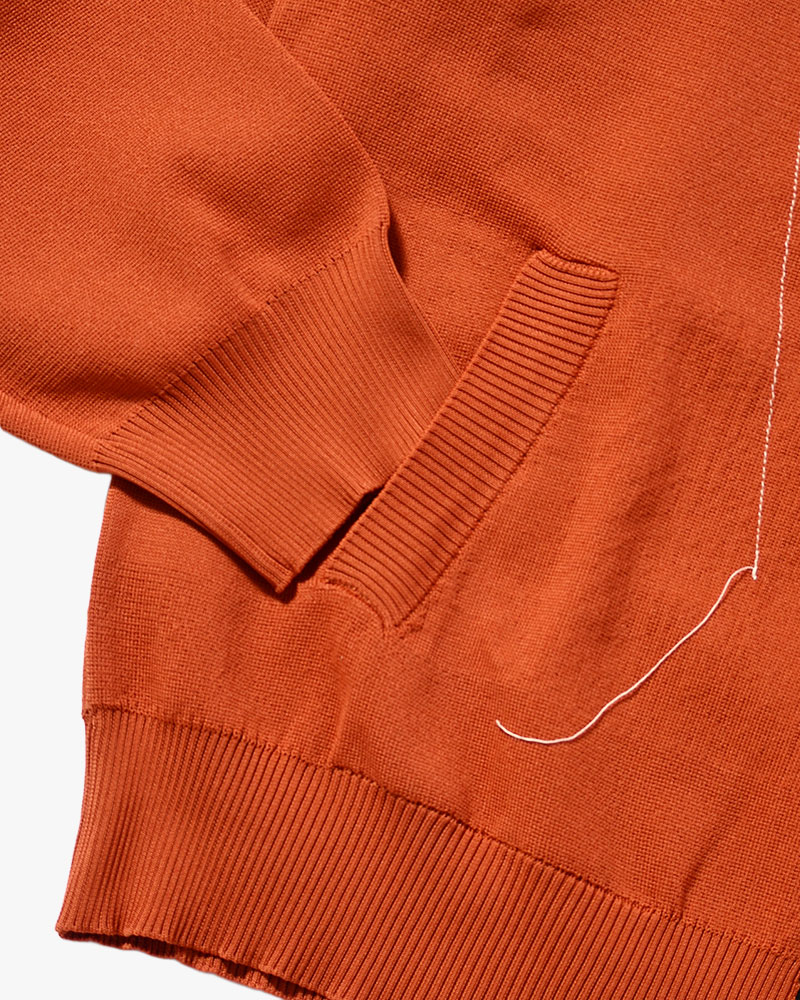 STITCH KNIT BLOUSON -ORANGE-