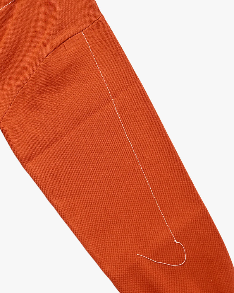 STITCH KNIT BLOUSON -ORANGE-