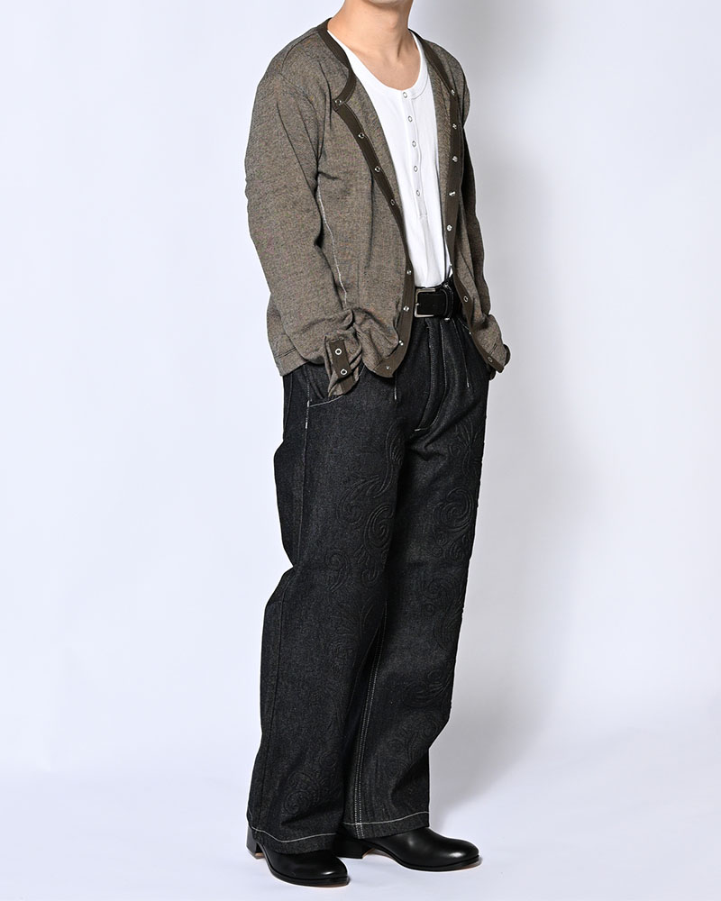 EMBOSS DENIM PANTS -INDIGO-