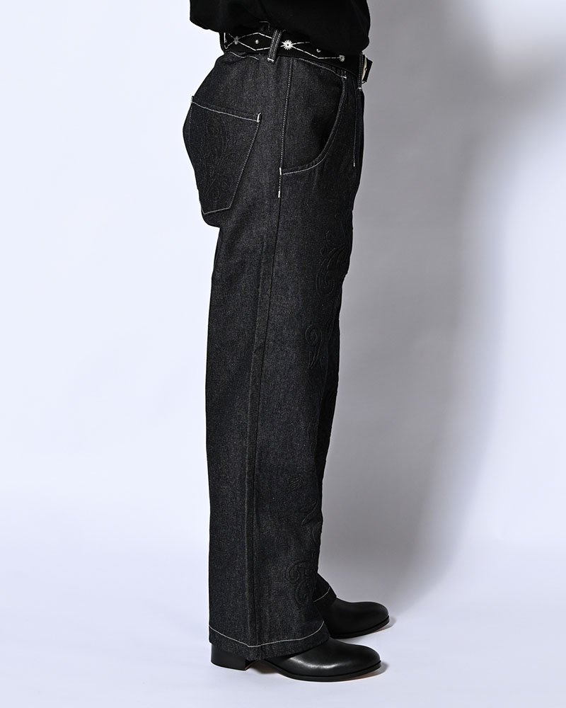 EMBOSS DENIM PANTS -INDIGO-