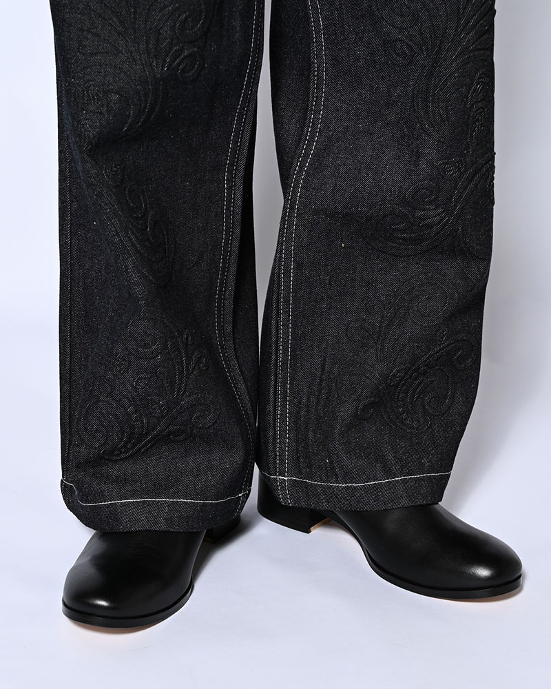 EMBOSS DENIM PANTS -INDIGO-