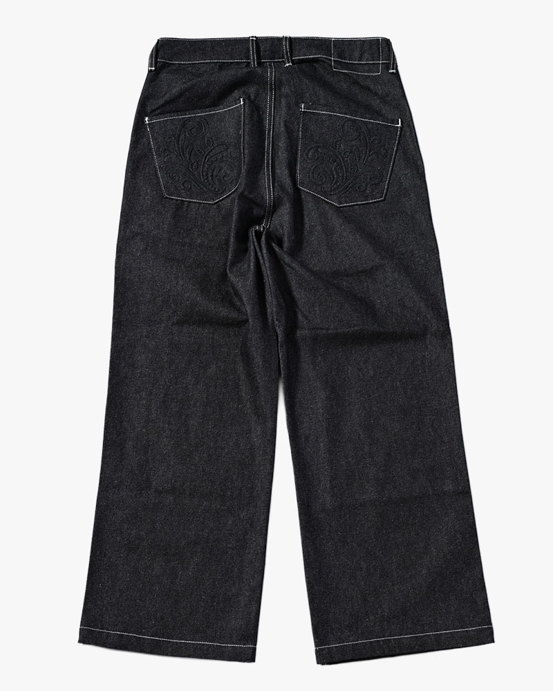 EMBOSS DENIM PANTS -INDIGO-