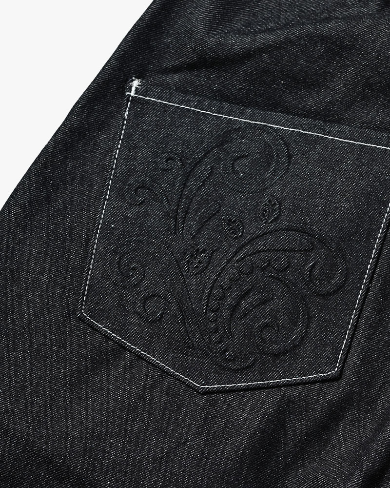 EMBOSS DENIM PANTS -INDIGO-