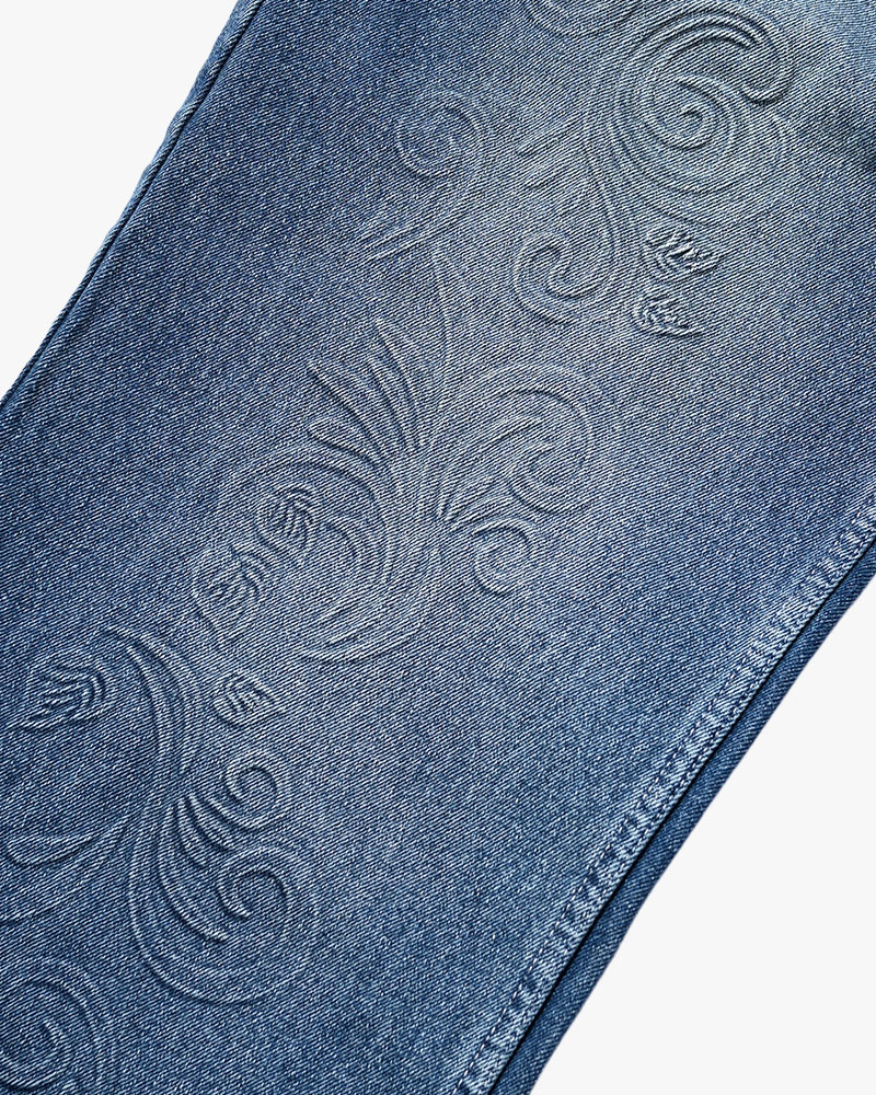 EMBOSS DENIM PANTS -W.INDIGO-