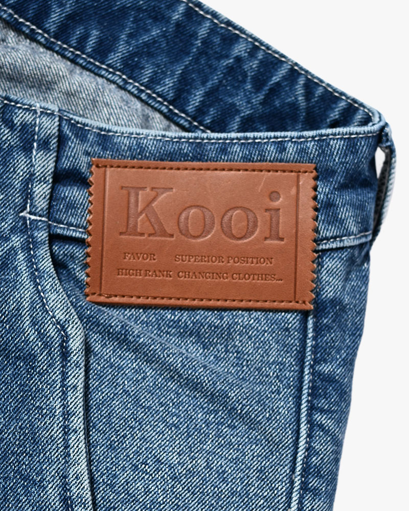 EMBOSS DENIM PANTS -W.INDIGO-