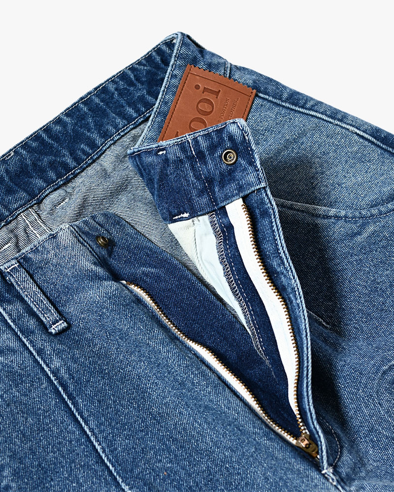 EMBOSS DENIM PANTS -W.INDIGO-