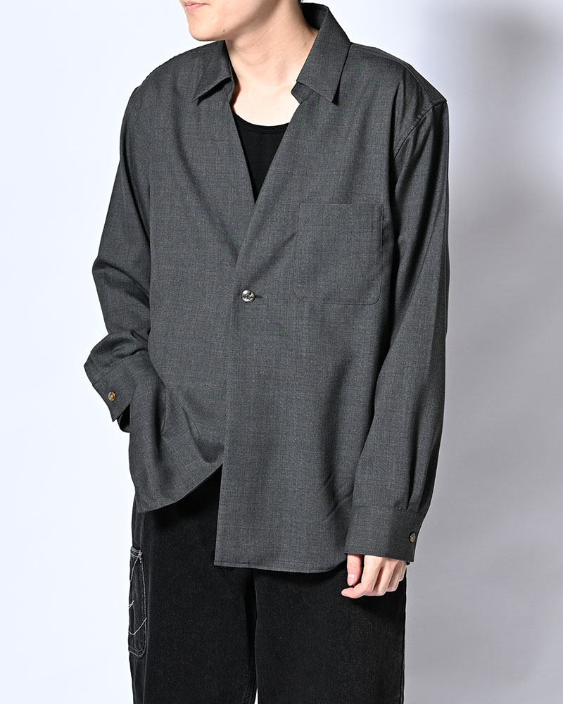 ONE BUTTON SHIRT -WASHABLE WOOL-