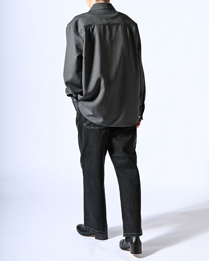 ONE BUTTON SHIRT -WASHABLE WOOL-