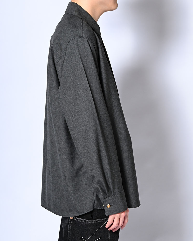ONE BUTTON SHIRT -WASHABLE WOOL-