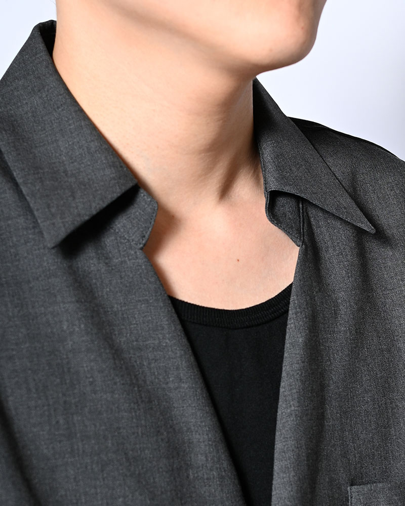 ONE BUTTON SHIRT -WASHABLE WOOL-